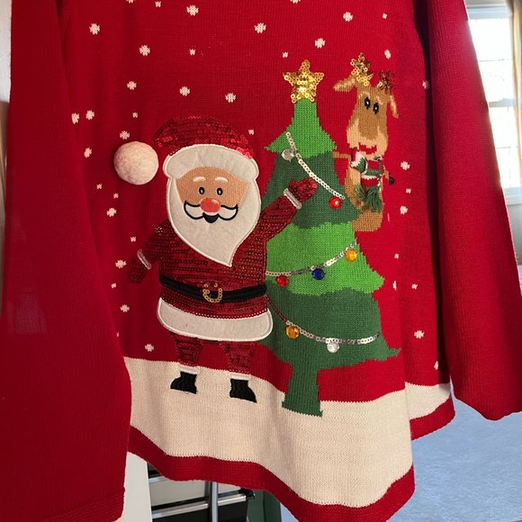 Red Christmas Sweater, Karen Scott - Picture 2 of 2